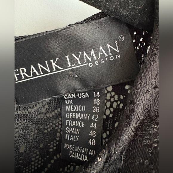 Black Lace Ruffle Top with Open Shoulder - Picture 2 of 5